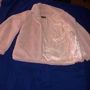 Suzanne Betro Large Cream/White Faux Jacket/Blazer
